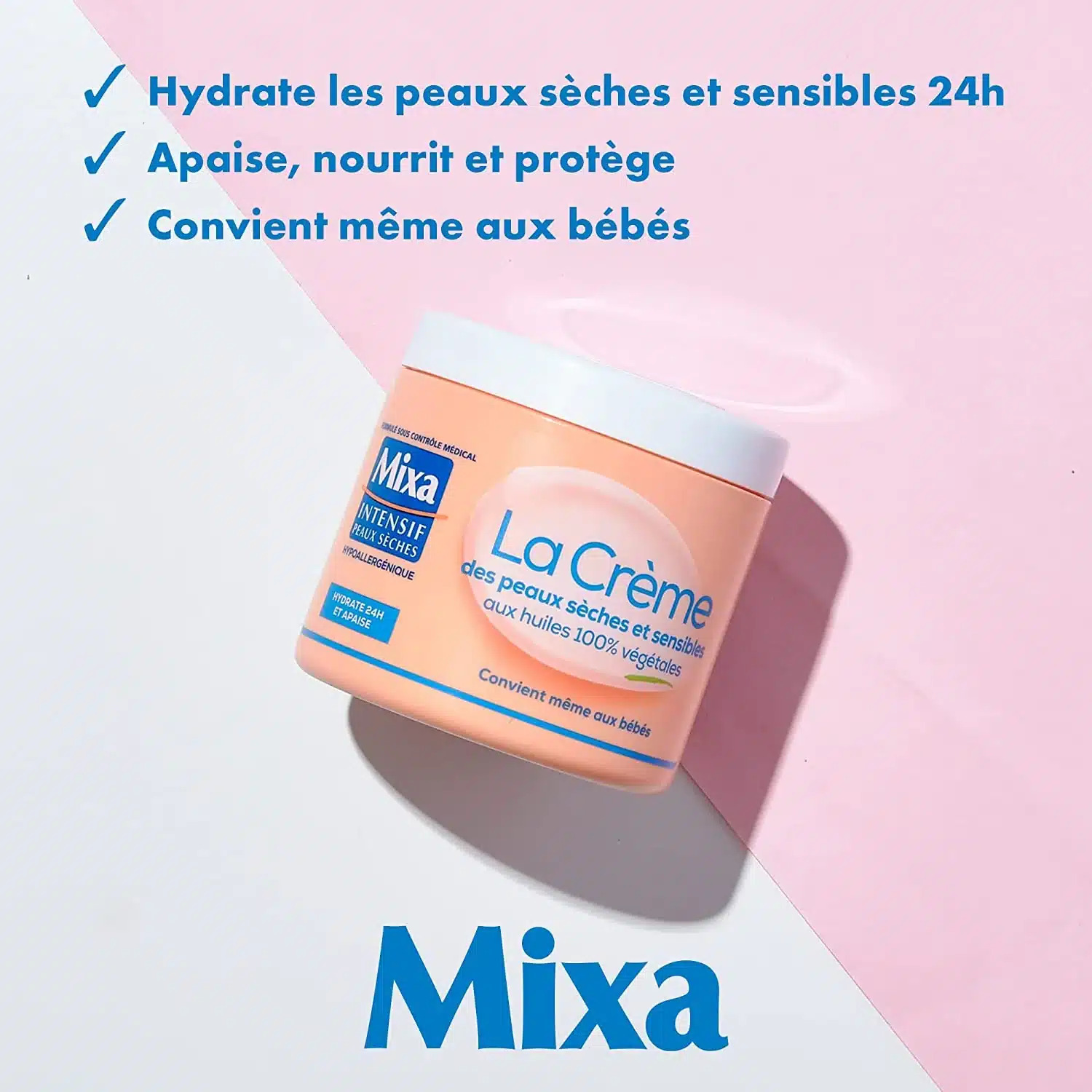 MIXA La Crème des Peaux Sèches et Sensibles Multi Usage Visage 400 ml