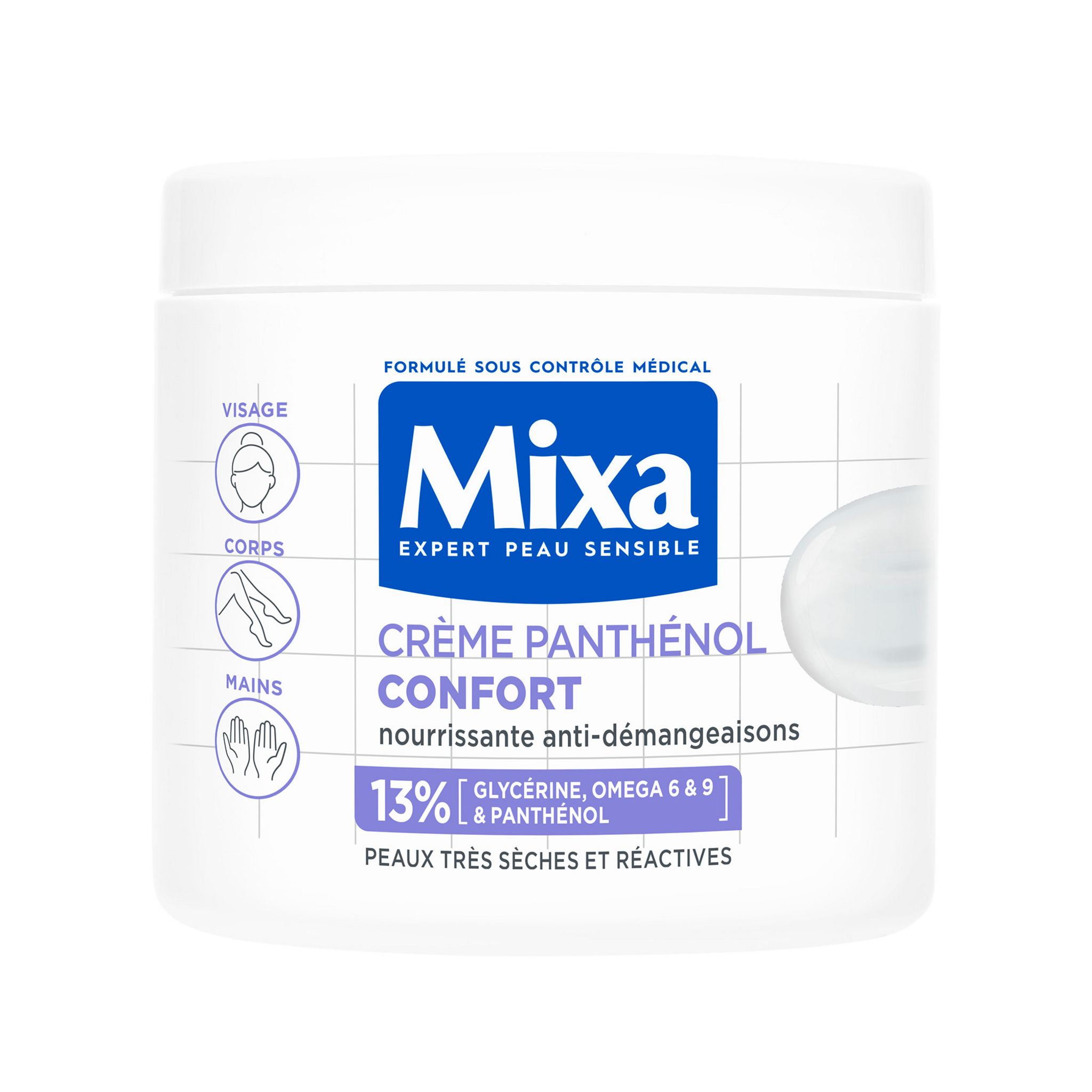 MIXA Crème panthénol confort nourrissante anti-démangeaison 400ml