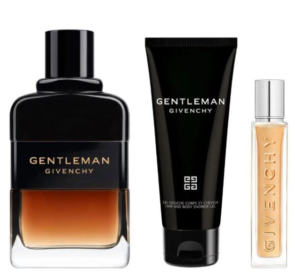 GIVENCHY Gentleman Réserve Privée pour Homme 100 ml + Gel Douche 75ml + Spray de voyage 12,5 ml