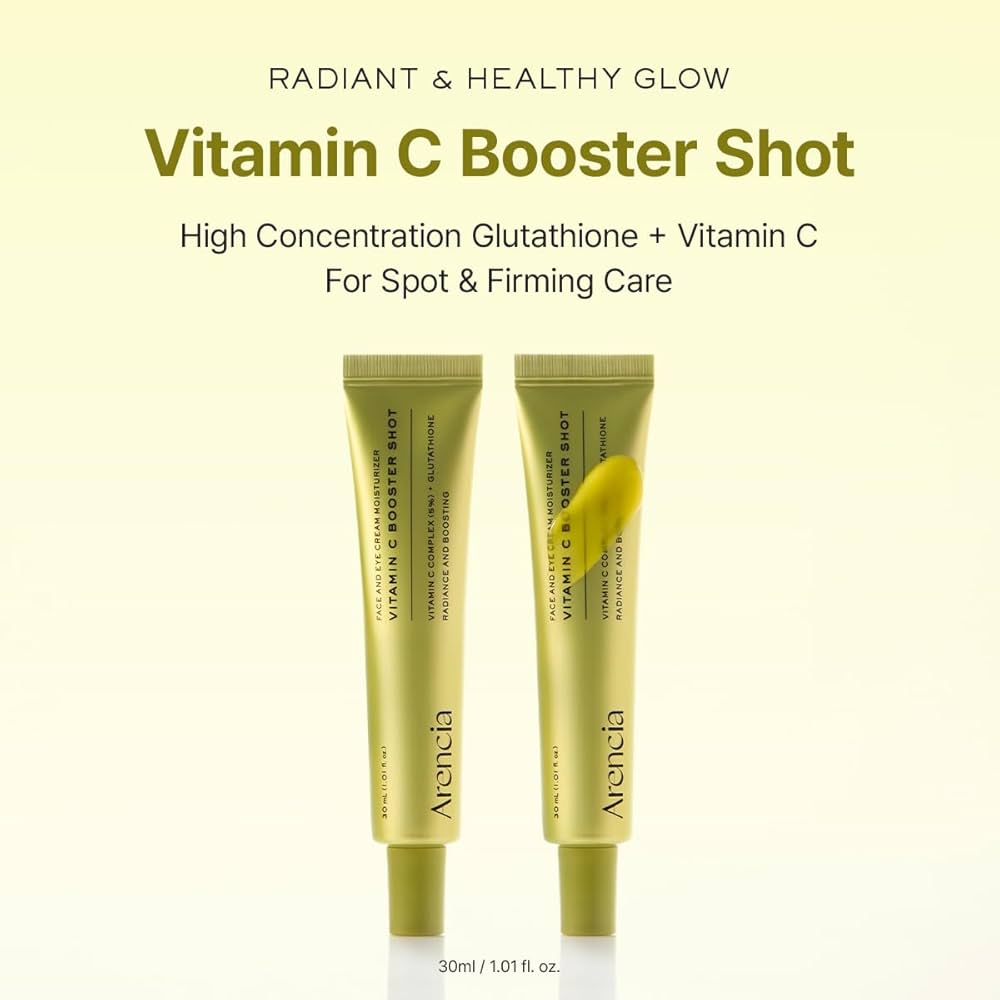 Arencia Vitamin C Booster Shot Serum with Glutathione, Niacinamide and Vitamin E for Dark Spot Care, Fine Lines & Wrinkles, Glass Skin, Korean Skincare 30ml