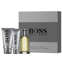 HUGO BOSS BOTTLED EAU DE TOILETTE 225ML مبخر + شاور جل 50 مل + بعد الحلاقة BA